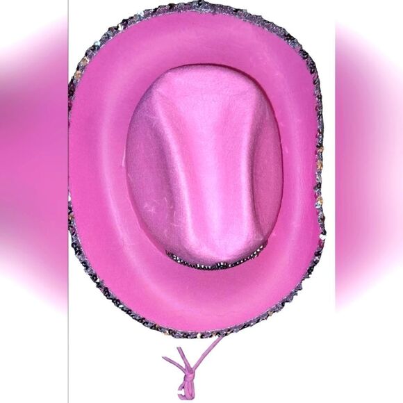 Ladies Western Pink Rhinestone Cowgirl Hat main image 6